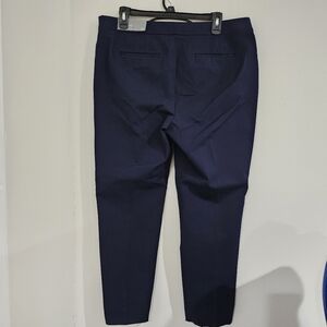 Talbots Pull On Chatham Ankle Slim Leg Mid Rise Pant In Navy Blue Size 14P NWT